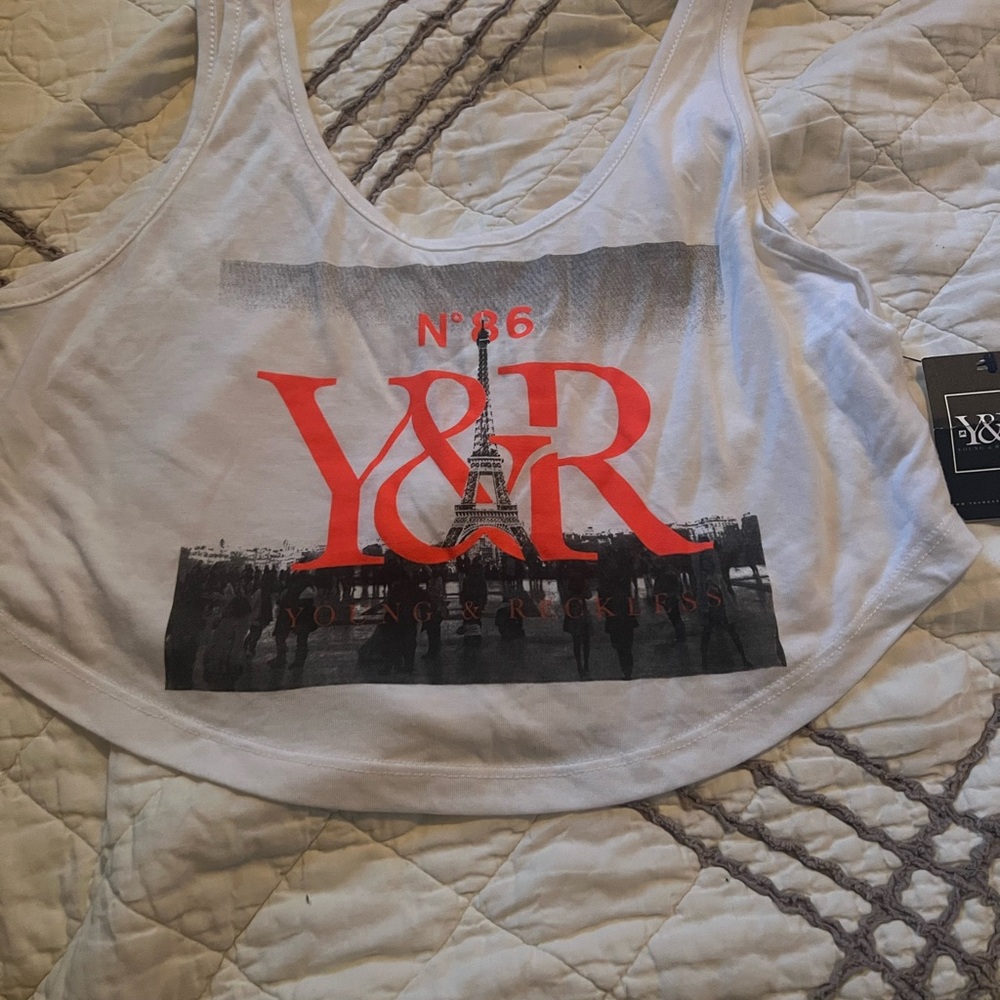 Young & Reckless White Graphic Tank Top